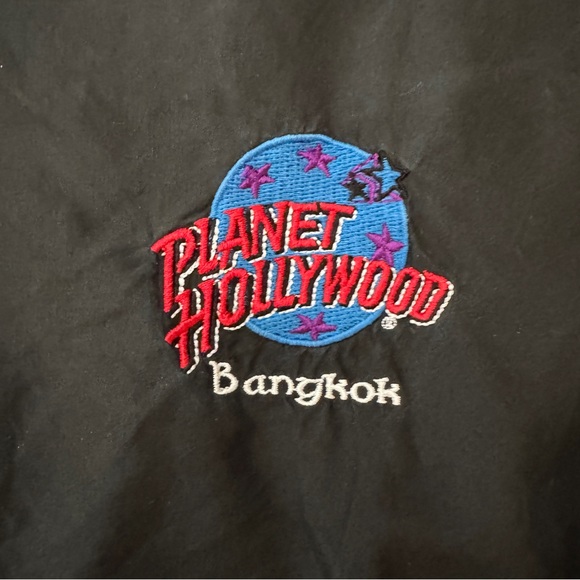 Vtg Planet Hollywood Bangkok Bomber Jacket XL 100% Silk Black Embroidered Rare - Picture 13 of 13
